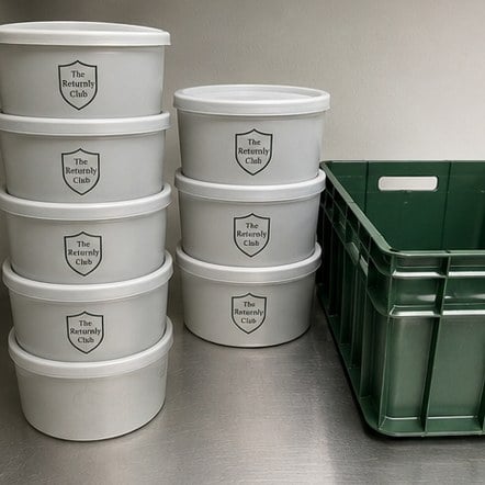Customized food containers for soup bars and food halls